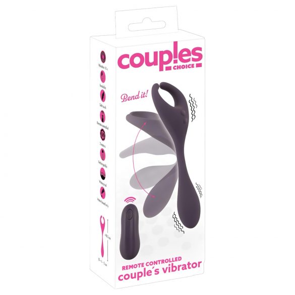 Koppels keuze - oplaadbare, draadloze 2-motorige vibrator (paars)