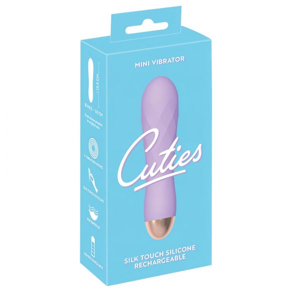 Cuties Mini - oplaadbare, waterdichte geribbelde vibrator (paars)