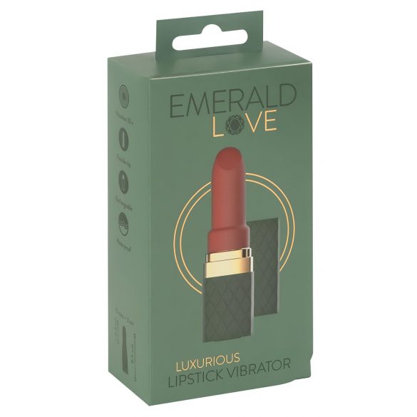 Emerald Love - oplaadbare, waterproof lipstick vibrator (rood)