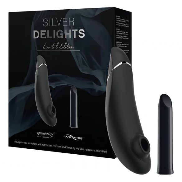 Womanizer Zilveren Verwennerij - Luchttrillende Vibrator Set (Zwart)