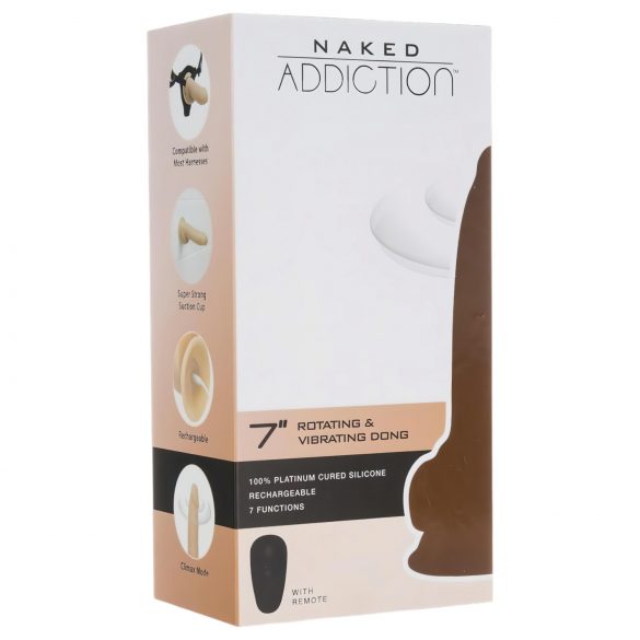 Naked Addiction Rotatie Vibrator 7 - Herlaadbaar & Natuurlijke Kleur (18cm)