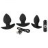 Black Velvet - oplaadbaar anaal vibrator set - 3-delig (zwart)