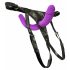 SMILE - Paars-zwarte dubbele strap-on dildo met slipje