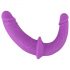 SMILE - Paars-zwarte dubbele strap-on dildo met slipje