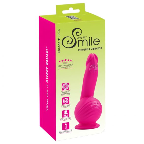 SMILE Powerful - oplaadbare, 2-motors vibrator met zuignap (pink)