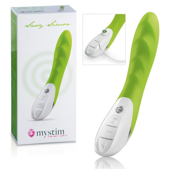 mystim Sassy Simon - dubbelmotorige vibrator (groen)