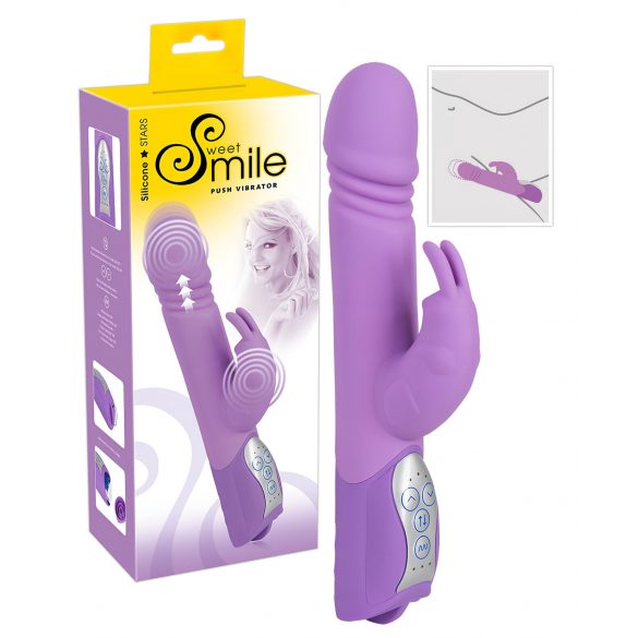 SMILE Push - paarse vibrator met clitorisarm