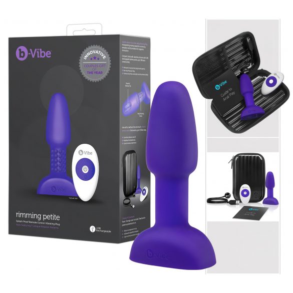 b-Vibe Rimming - draaiende parel anal vibrator (paars)