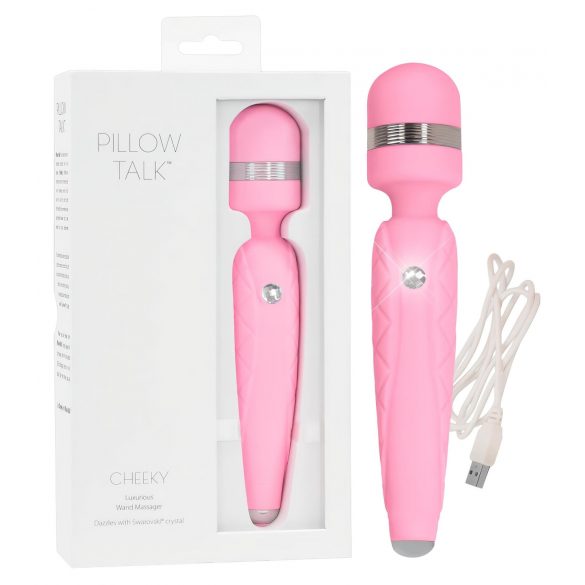 Pillow Talk Cheeky Wand - oplaadbare roze vibrator