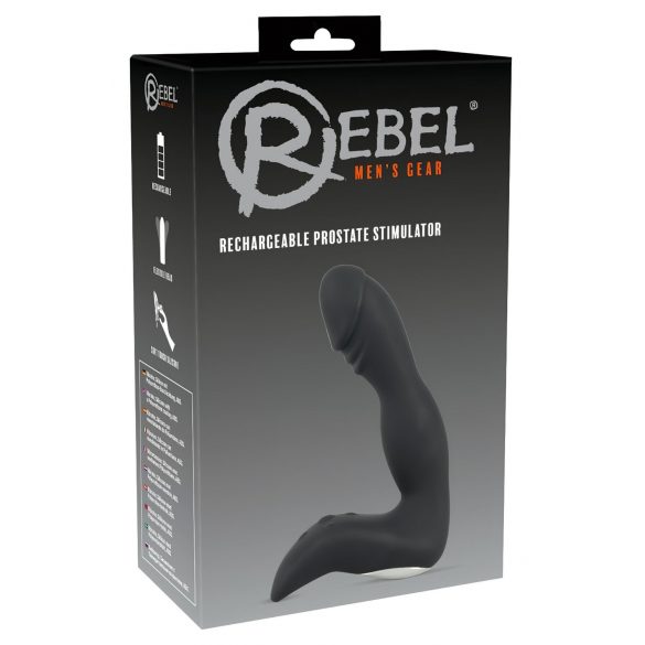 Rebel - Oplaadbare prostaatvibrator met penis (zwart)