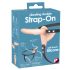 You2Toys - Oplaadbare dubbele strap-on vibrator (huidkleur)