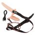 You2Toys - Oplaadbare dubbele strap-on vibrator (huidkleur)