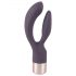 Elegant Dubbel - Oplaadbare, luxe vibrator met clitorisstimulatie (donkerpaars)