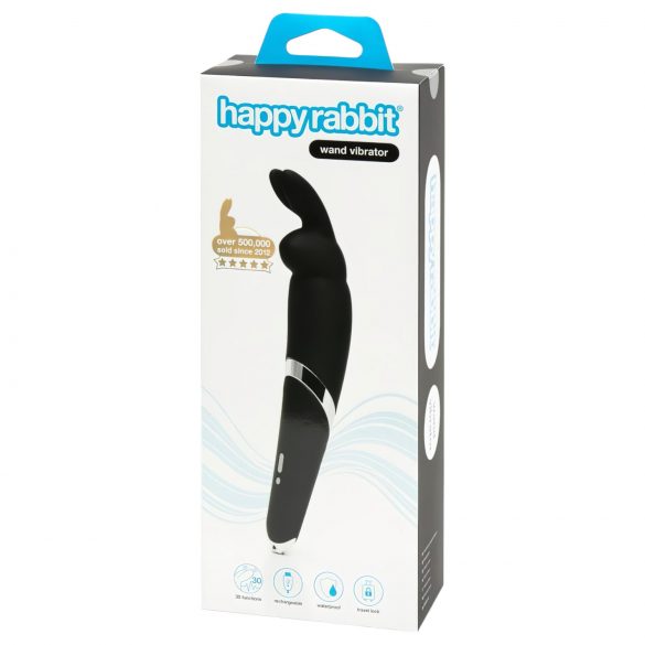 HappyRabbit Wand - oplaadbare massagetrilstaaf (zwart)