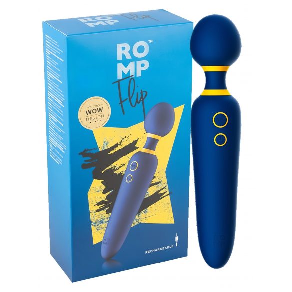 ROMP Flip Wand - Oplaadbare, waterdichte vibrator (blauw)