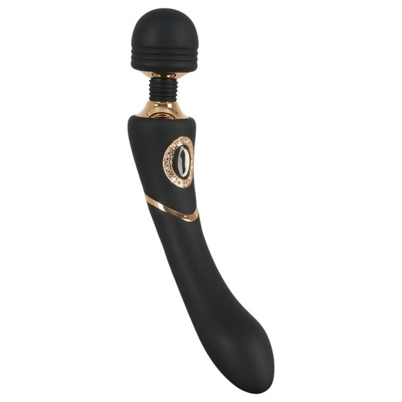 Cleopatra Wand - oplaadbare, waterdichte zwarte massager vibrator