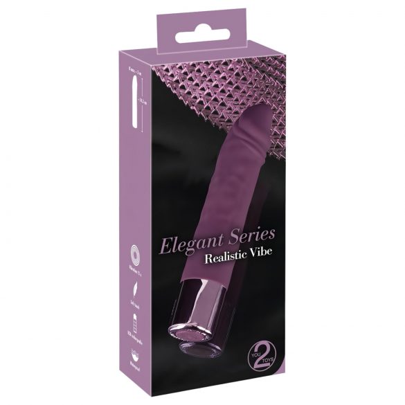 You2Toys Elegant Realistisch - oplaadbare, waterdichte vibrator (paars)