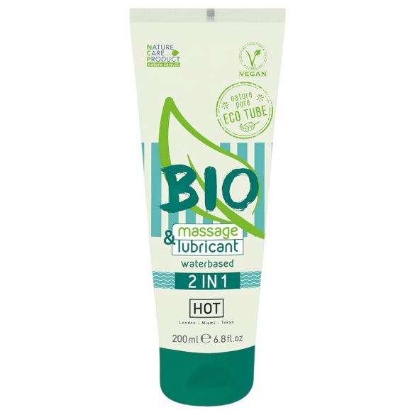 HOT Bio 2IN1 - waterbasis glijmiddel & massagegel (200ml)