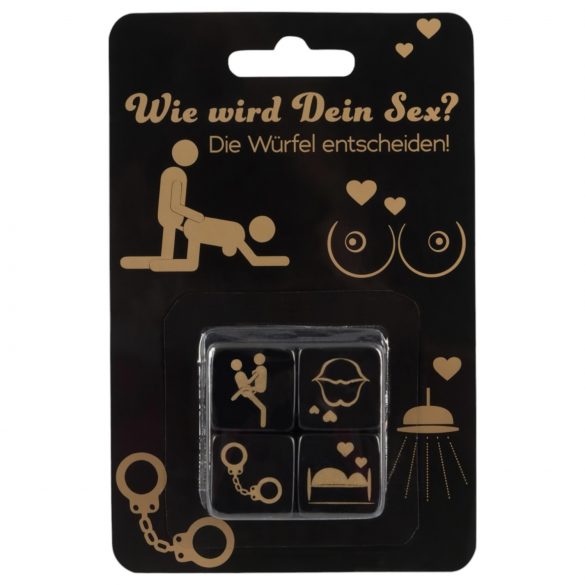 Seks dobbelstenen set - zwart (4 stuks)