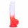 Sunfo - Zuignap dildo met balzak - 21 cm (transparant-rood)