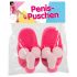 Roze pluche pantoffels - penisvorm