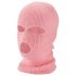 Gezichtsmasker - gebreide roze balaclava met 3 openingen