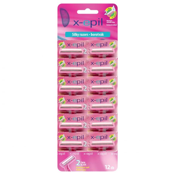 X-Epil Silky - 2-mes scheermes met rubberen handvat (12 st.)