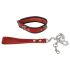 ZADO - leren halsband met riem (rood)