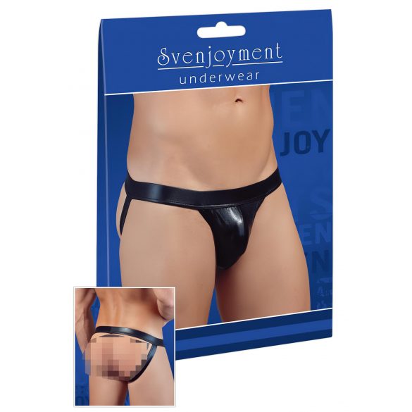 Glanzend minimal slip voor mannen (zwart)