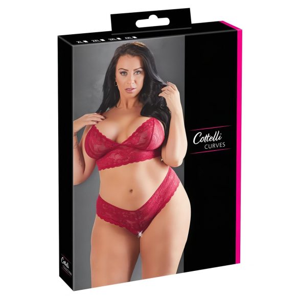 Cottelli Plus Size - zachte kanten beha set (rood)