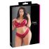 Cottelli Plus Size - zachte kanten beha set (rood) - 4XL