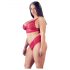 Cottelli Plus Size - zachte kanten beha set (rood) - 4XL