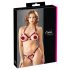 Cottelli - open beha set met metalen ringen (rood) - M/L