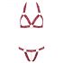 Cottelli - open beha set met metalen ringen (rood) - M/L