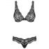 Obsessive Luvae - bloemig, strass bh-set (zwart)