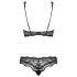 Obsessive Luvae - bloemig, strass bh-set (zwart) - L/XL