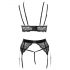 Abierta Fina - kanten lingerie set (zwart) - M