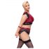 Cottelli Bondage Plus Size - kanten beha set (rood-zwart)