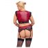 Cottelli Bondage Plus Size - kanten beha set (rood-zwart)