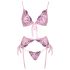 Kusbaar - roze geborduurde lingerie set (roze)