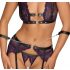 Cottelli Bondage - Lingerieset met handboeien (zwart-paars) - L