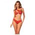 Obsessive Atenica - Kant- en kruisband lingerie set (rood) - M/L