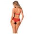 Obsessive Atenica - Kant- en kruisband lingerie set (rood) - M/L