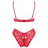 Obsessive Atenica - Kant- en kruisband lingerie set (rood) - M/L