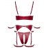 Cottelli Bondage - glanzend beha-set met handboeien (rood) - L