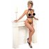 Abierta Fina - kettingen open lingerie set (zwart) - M