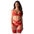 Obsessive Cupid Desir - kanten lingerieset (rood)