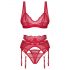 Obsessive Cupid Desir - kanten lingerieset (rood)