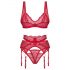 Obsessive Cupid Desir - kanten lingerieset (rood) - L/XL