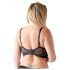 Cottelli Plus Size - bretellen, ringvormige bh (zwart)